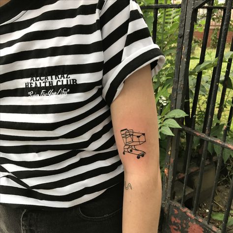 Shopping Cart Tattoo, Stick Poke Tattoo, Wicked Tattoos, Stylist Tattoos, Poke Tattoo, Body Adornment, Stick And Poke, Simplistic Tattoos, Skin Art