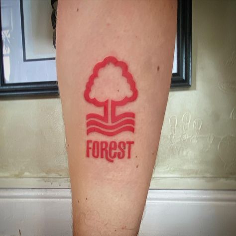 Clean and bold, Forest FC logo! This kind of design leaves no room for error, and @nobcheddarontoast was the right person for the job! ⚽️🏆 #cleanlines #crisplines #crisplinework #forestlogo #forestlogotattoo #nottinghamforest #nottinghamforesttattoo #nottstattoos #vellumtattoo #nottinghamforestfc #forestfclogo #forestfctattoo Nottingham Forest Tattoo, Nottingham Forest Fc, Forest Logo, Forest Tattoo, Fc Logo, Forest Tattoos, Nottingham Forest, Nottingham, Paw Print Tattoo