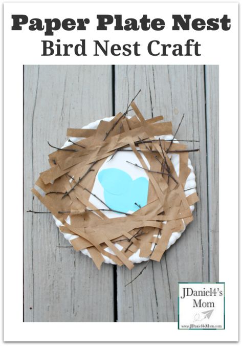 Bird Nest Craft: Paper Plate Nest Pin- Your children will enjoy creating this fun craft with materials you have in your home and yard. It would be great to make a sign of spring. Bird Crafts Preschool, Nest Craft, Bird Nests Art, Bird Nest Craft, Nest Art, Preschool Projects, Spring Preschool, Alphabet Crafts, Spring Birds