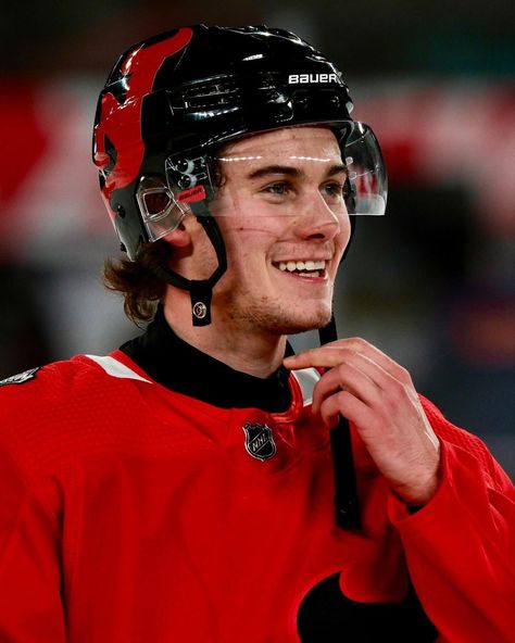 The Devils are all smiles from hitting the ice. 😁 Catch the @njdevils in the 2024 @navyfederal NHL #StadiumSeries TOMORROW at 8p ET on… | Instagram Hockey Players Girlfriend, Hughes Brothers, Jack Hughes, Boys Hockey, Hot Hockey Players, Metlife Stadium, Hockey Girl, The Devils, Wavy Hair Men