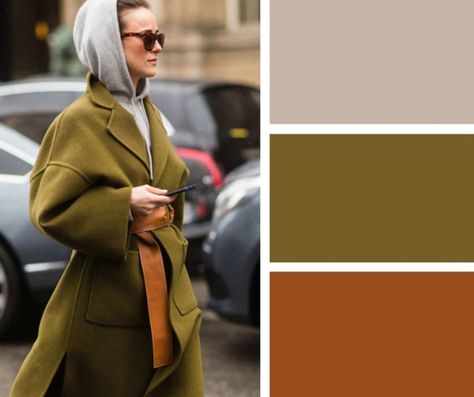 Khaki Color Outfit, Eclectic Outfits, Pantone Colour Palettes, Colour Combinations Fashion, Color Combos Outfit, Color Combinations For Clothes, Blue Accessories, Fall Color Palette, Blue Outfit