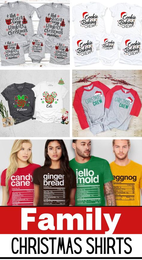 Christmas Family Tshirt Ideas, Christmas Family Shirts Ideas, Christmas Jammies Family, Christmas Shirts Vinyl, Holiday Shirt Ideas, Diy Christmas Shirts, Fun Christmas Shirts, Matching Family Christmas Shirts, Family Tshirt