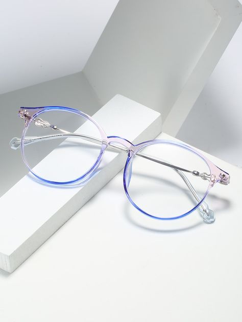 Round Frame Anti-Blue Light Eyeglasses Anti Blue Light Glasses For Women, Glass Style Women, Spects Frames For Women Round Face, Kawaii Glasses Frames, Cute Glasses Frames For Women, Clear Framed Glasses, Cute Blue Light Glasses, Blue Glasses Frames, Kawaii Glasses