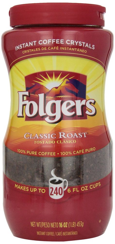 Folgers Instant Coffee Crystals, Classic Roast, 16 Ounce>>> Check out this great product. (This is an affiliate link) #coffee Classic Roast, Cafe Bustelo, Folgers Coffee, Coffee Substitute, Coffee Review, Coffee Store, Single Serve Coffee Makers, Instant Coffee, Coffee Cafe