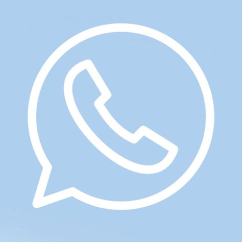 Ícone azul do whatsapp Light Blue App Icons Whatsapp, Light Blue Whatsapp Icon, Light Blue And White Phone Theme, Pinterest Logo Blue, Blue Whatsapp Icon, Newjeans Phone Theme, Blue Aesthetic Phone, Summer Homescreen, Dark Blue Icons