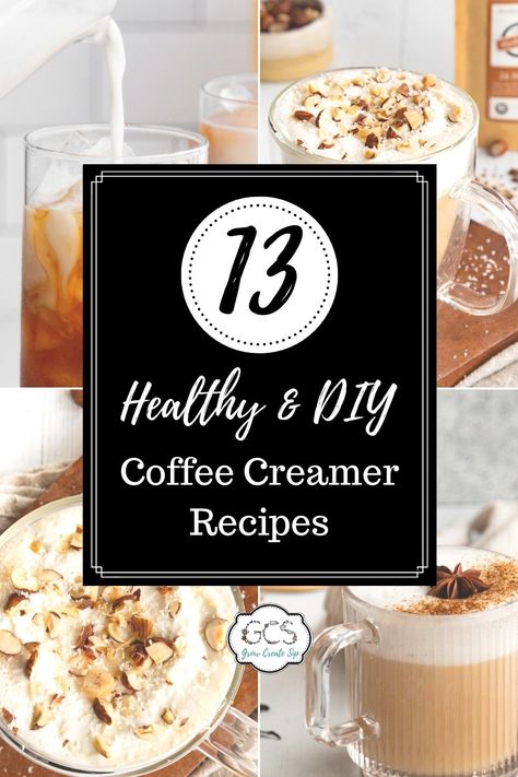 Healthy Homemade Coffee Creamer + 13 Flavor Options Coffee Creamers Homemade Healthy, Sugar Free Creamer Recipes, Homemade Creamers For Coffee, Diy Healthy Creamer, How To Make Healthy Coffee Creamer, Health Coffee Creamer, Homemade Healthy Creamer, Coconut Cream Creamer Recipe, Healthy Homemade Coffee Creamer Recipes