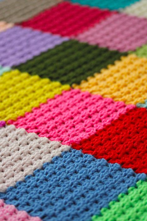 Marisol | Sarah London Crochet Bunting, Crocheted Blankets, Crochet Blocks, Crochet Quilt, Rainbow Crochet, Afghan Crochet, Manta Crochet, Crochet Patterns Free Blanket, Crochet Throw