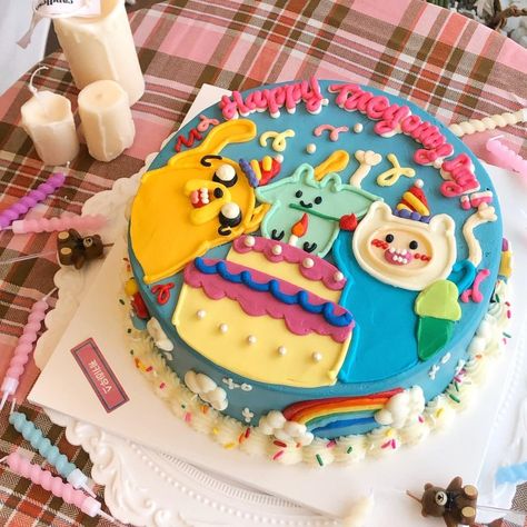 Adventure Time Birthday Cake, Adventure Time Cake, Adventure Time Birthday Party, Adventure Time Cakes, Adventure Time Birthday, 25th Birthday Cakes, Anime Cake, Pastel Cupcakes, Funny Birthday Cakes