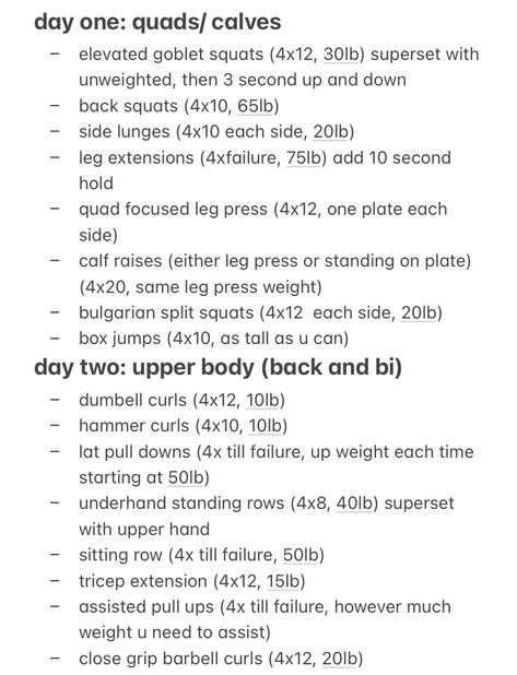 Quad Focused Squat, Quads And Calf Workout, Upper Lower Body Split Workout Plans Women, Leg Day Split Workout, 4 Day Split Dumbell Workout Women, Leg Workout Quad Focused, Leg Focused Workout Split, Leg Day Quad Focus, 2 Day Workout Split