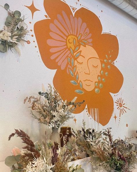 60s Mural, Backyard Wall, Boho Style Outfits, Lavender Fields, The 60s, Garden Ornaments, Retro Aesthetic, Mural Art, Style Outfits