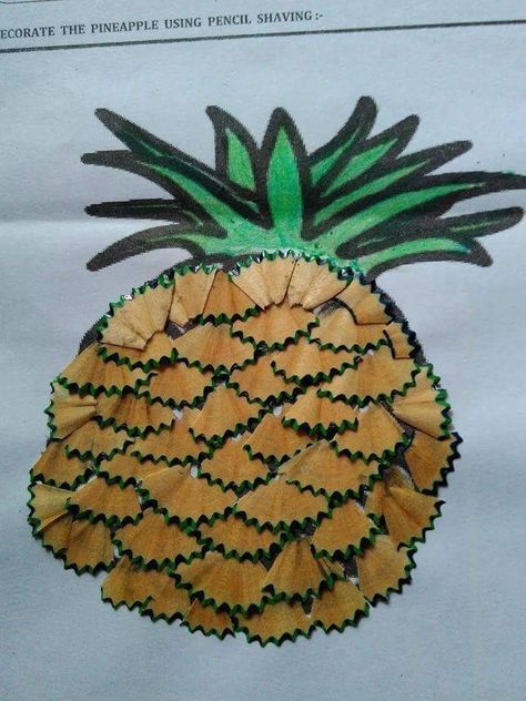 Art Ideas For Toddlers, Art Ideas For Preschoolers, Pineapple Craft, Pineapple Crafts, Pineapple Painting, Ideas For Preschoolers, Hand Art Kids, Pencil Crafts, School Kids Crafts