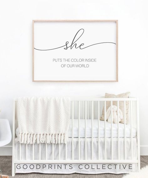 Baby Room Quotes, Nursery Quotes Girl, Nursery Wall Art Quotes, Nursery Wall Quotes, Boho Baby Girl Nursery, Baby Room Signs, Baby Girl Sign, Baby Girl Quotes, Nursery Quotes