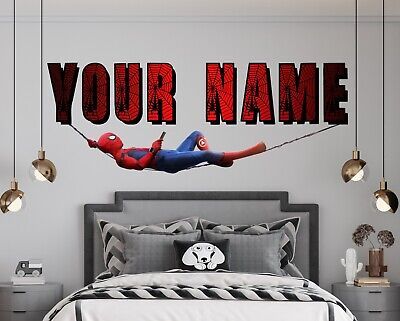 Premium Quality Spider-man Personalised Custom Name Decal Wall Sticker Superhero Decor Art 70, Home Decor Spiderman Room Ideas Theme Bedrooms, Superhero Bedroom Ideas Boys, Spider Man Kids Room, Marvel Bedroom Ideas Boy Rooms, Spider Man Bedroom Ideas Little Boys, Marvel Toddler Room, Spider Man Toddler Room, Spiderman Room Boys, Toddler Rooms Boy