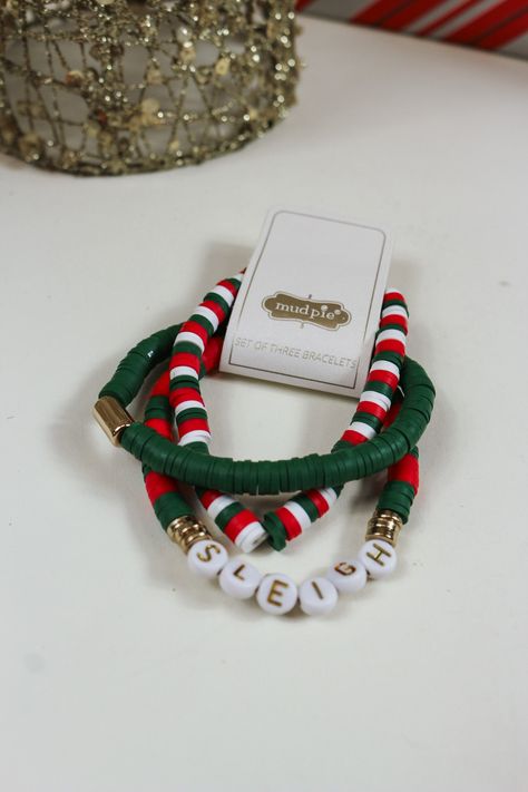 Embrace the festive season with our Christmas Holiday Beaded Bracelets! Available in 3 vibrant colors, these bracelets add a touch of holiday cheer to any outfit. Handcrafted with exquisite beads, each bracelet is a unique statement piece. Perfect for spreading joy and gifting to loved ones! Christmas Beaded Bracelets Ideas, Holiday Bracelet Ideas, Christmas Bracelets Clay Beads, Christmas Bracelet Ideas String, Seed Bead Christmas Bracelets, Christmas Jewelry Diy Bracelets, Cute Christmas Bracelets, Winter Clay Bead Bracelets, Christmas Clay Bead Bracelet Ideas