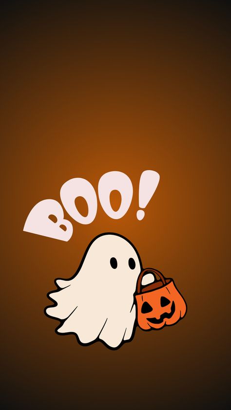 Cute halloween wallpaper / Ghost / Boo ! Fond d'ecran halloween Halloween Tapeta, Halloween Wallpaper Ghost, Halloween Backrounds, Cute Halloween Wallpaper, Hello Kitty Halloween Wallpaper, Eevee Wallpaper, Helloween Wallpaper, Happy Halloween Pictures, Halloween Wallpaper Iphone Backgrounds