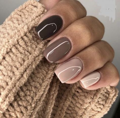 Fall Gel Nails, Her Nails, Cute Gel Nails, Shellac Nails, Colorful Nail Designs, Nagel Inspo, Fall Nail Colors, Cat Kuku, Neutral Nails