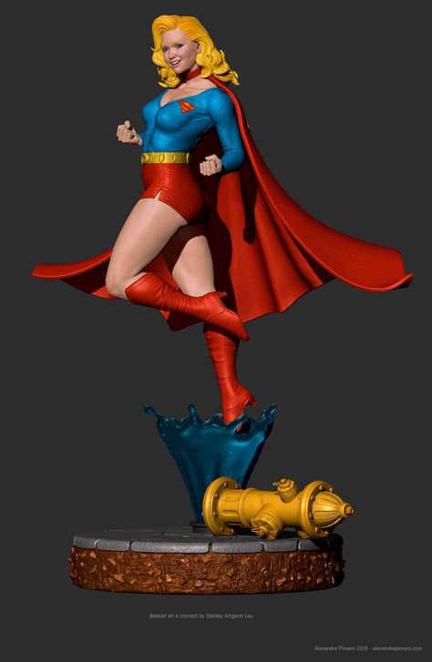 Alexandre Piovani | 3d artist - Supergirl statue Supergirl Statue, Statue Base, The Comfort Zone, Digital Sculpting, Dynamic Poses, 3d Artist, Comfort Zone, Supergirl, Sculptor