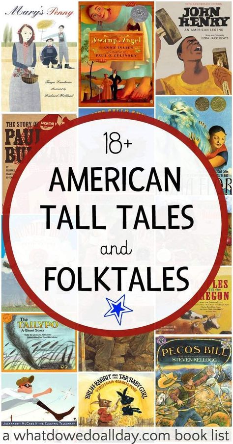 Diverse books for kids. Picture books of American folktales and tall tales. Good variety. Folk Tales Stories, Tall Tales Activities, Legends For Kids, Kids Picture Books, Fables For Kids, Traditional Literature, Folk Culture, Westward Expansion, Diverse Books