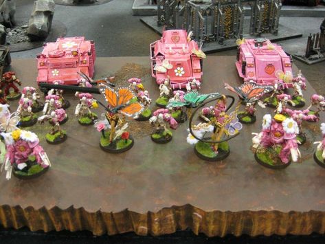 Chaos Space Marines, Cute, Humor, Pink, Slaanesh - Pink Chaos of Doom - Gallery - DakkaDakka | Next time play better. Girly Warhammer, Pink Warhammer, Warhammer Tau, Cute Humor, Miniature Making, Marines Funny, 40k Sisters Of Battle, Next Time, Chaos Space Marines