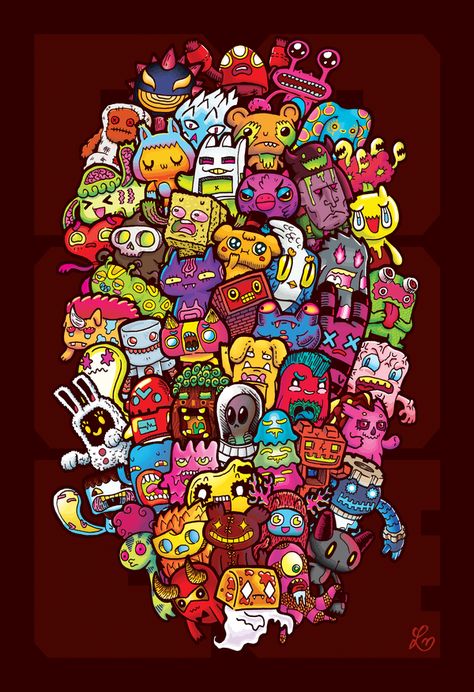 Hidden Doodles' 50 Monsters by lei-melendres on DeviantArt Doodle Monster, Arte Doodle, Doodle Characters, Graffiti Doodles, Doodle Art Journals, Doodle Art Drawing, Doodle Inspiration, Doodle Coloring, Graffiti Wallpaper