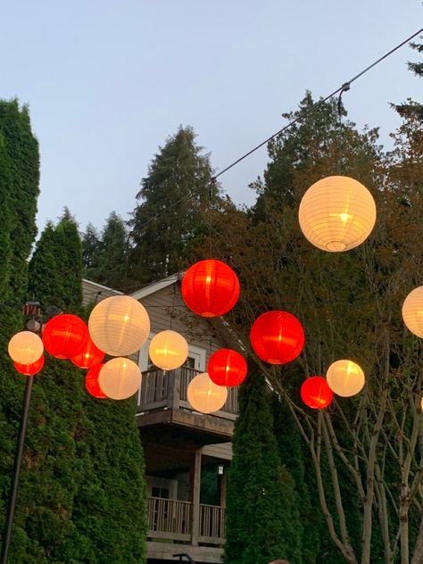 Hibachi Party, Japanese Party, Red Lanterns, Japanese Lantern, White Lanterns, Japanese Lanterns, Lantern Festival, Red Lantern, Red Party