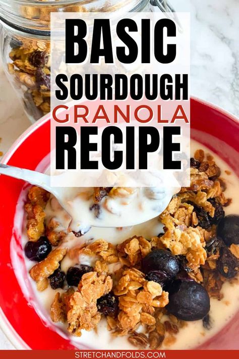 Basic Sourdough Granola Recipe Sourdough Discard Cereal, Sourdough Cereal, Sourdough Granola, Using Sourdough Discard, Stovetop Granola, Graham Cracker Recipes, Best Brownie Recipe, Granola Recipe Homemade, Banana Pancakes Recipe