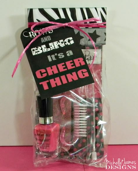 Mani-Pedi Cheer Gift Bag - www.michellejdesigns.com - This cheerleading collection is perfect for fun, fancy gift bags! Cheer Gift Ideas, Cheer Gift Bags, Cheerleading Team Gifts, Cheerleader Birthday Party, Cheer Treats, Cheerleading Birthday, Cheer Sister Gifts, Cheer Competition Gifts, Cheer Birthday Party