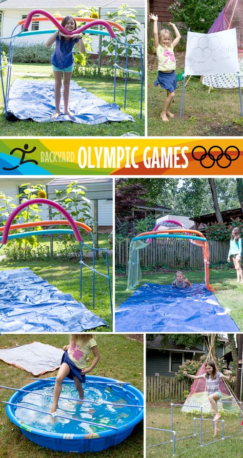 Backyard Olympic Games – Pinterest Backyard Olympic Games, Water Olympics, Backyard Olympics, Games Adults, Olympic Games For Kids, Olympic Idea, Summer Stem, Backyard Summer, Games For Adults