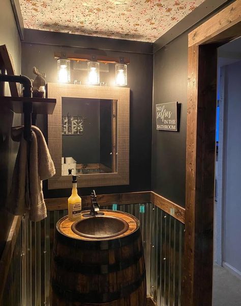 Brewery Bathroom, Kid Bathroom, Speak Easy, Cabin Bathrooms, Bar Interior Design, Urban Farmhouse, Bar Interior, Half Bathroom, Bathroom Redo