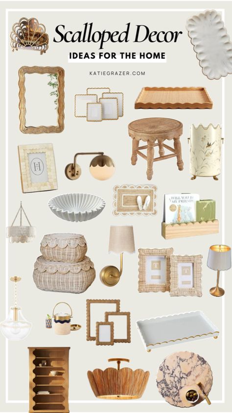 Scalloped Decor Ideas for Home Decor #scalloped #decor #home #cute #nursery Scalloped Nursery, Scalloped Decor, Scalloped Shelf, Scalloped Valance, Coral Bedroom, Eclectic Style Decor, Cute Nursery, Bamboo Coral, Wall Molding