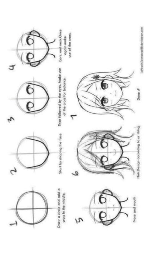 How To Make A Anime Face, Manga Face Drawing Tutorial, Tutor Mata Anime, Manga Face Shape, Tutorial Mata Anime, How To Draw A Head Step By Step Easy, How To Draw Faces Step By Step For Beginners, Anime Head Sketch Tutorial, Anime Face Mapping