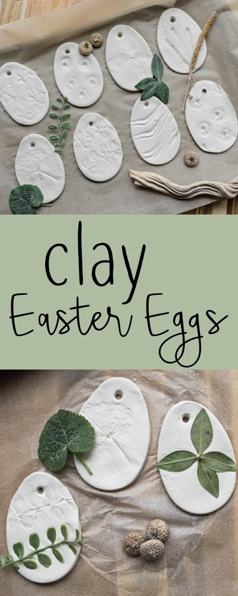 Clay Easter Eggs - Sprouting Wild Ones Easter Clay Ideas, Clay Projects Kids, Pottery Barn Easter, Craft For Easter, Easter Plants, Easter Clay, Clay Easter, Nature Materials, Easter Pottery