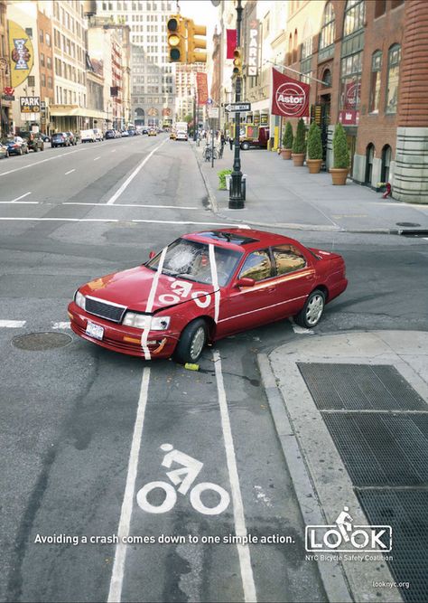 Bicycle Safety, Cycling Photography, Bike Safety, Publicidad Creativa, Bike Lane, Bicycle Art, Road Safety, Bike Art, Street Bikes