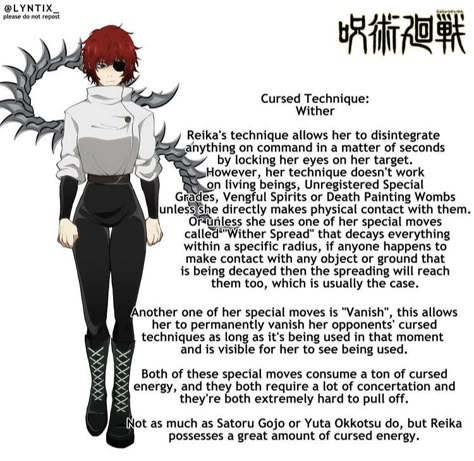 Jjk Oc Power Ideas, Custom Jujutsu Kaisen Oc, Jjk Domain Expansion Oc, Jujutsu Kaisen Fanmade Character, Jujutsu Kaisen Technique Ideas, Jujutsu Kaisen Oc Power Ideas, Curse Technique Ideas, Jjk Technique Ideas, Jjk Oc Curse