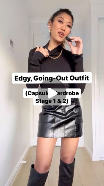 Kristine Fernandez on Instagram: "Edgy, going-out outfit made with stage 1 and stage 2 capsule wardrobe. PS. When I started transforming my wardrobe, I realised that I often had nothing to wear because I didn’t have essential pieces that would allow me to easily create multiple outfits out of the other pieces in my wardrobe. When i reverse-engineered what I had to do in order to (1) have a complete wardrobe where i always had something to wear for most situations in life and (2) be able to have variety, including colour, pattern and texture, I discovered that you can apply a step-by-step formula / chronological order to creating a complete wardrobe.

Alas, we have the 5 Stages to Your Complete Wardrobe Masterclass where you’ll discover how to categorise the pieces in your wardrobe to make Going Out Outfits 30 Year Old, Multiple Outfits Few Pieces, Kristine Fernandez, Edgy Going Out Outfit, Sharp Outfits, Pattern And Texture, Multiple Outfits, Chronological Order, Colour Pattern