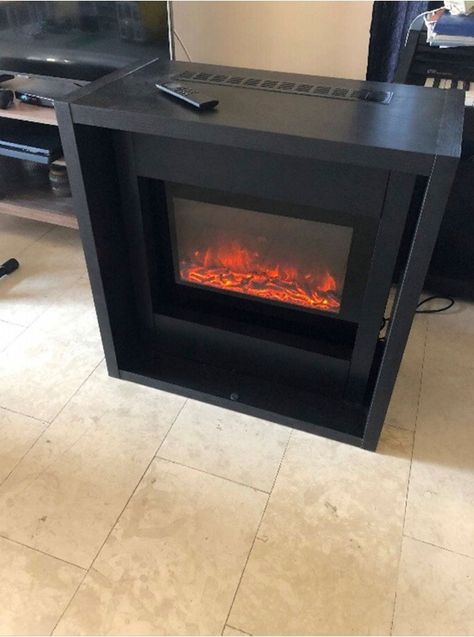 Modern Electric Fireplace Furniture with KALLAX - IKEA Hackers Ikea Fireplace, Kallax Ikea Hack, Ikea Besta Cabinet, Modern Electric Fireplace, Painting Ikea Furniture, Fireplace Furniture, Built In Electric Fireplace, Fake Fireplace, Fireplace Frame