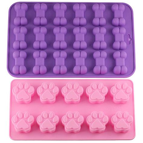 Mujiang Puppy Dog Paw and Bone Trays Silicone Pet Treat Molds, Set of 2 Chocolate Jelly, Jelly Candy, Pet Treat, Ice Trays, Puppy Treats, Puppy Paws, Fun Treats, Homemade Treats, Candy Molds