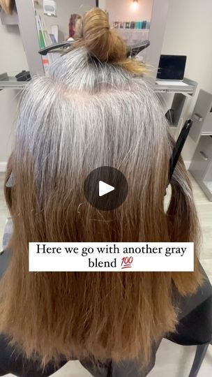 Grey And Orange Hair, Red To Grey Hair Transition, Grey Blending Red Hair, Transition To White Hair, Grey Blonde Hair Going Gray, Red To Gray Hair Transition, Cover Grey Hair With Highlights, Demi Permanent Hair Color To Cover Grey, Gray Blending Hair Highlights Ash Blonde