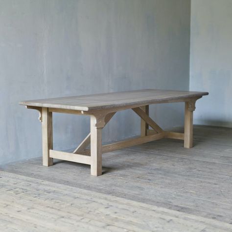 The oxburgh table oak greywash Butler Table, Refectory Table, Timber Table, Bright Rooms, Furniture Legs, Old Antiques, Maine House, Dining Room Table, Design Files