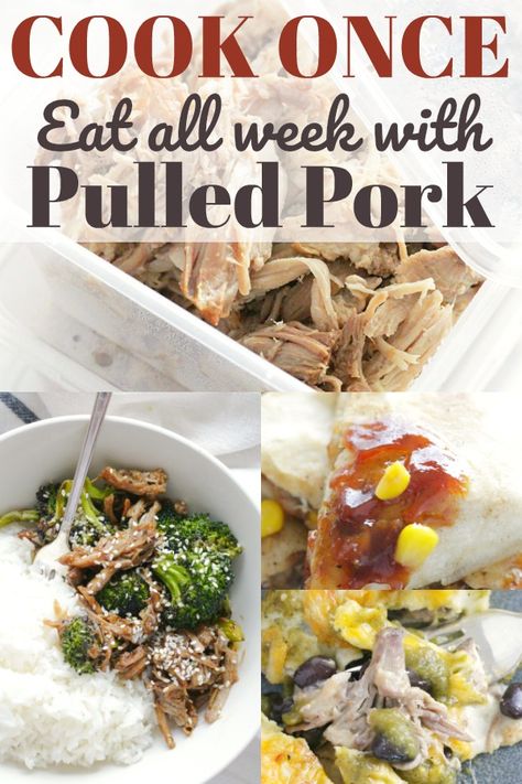 Pulled Pork Crockpot Recipes, Recipes Using Pulled Pork, Recipe Using Pulled Pork, Pulled Pork Crockpot, Cook Once Eat All Week, Pork Quesadillas, Shredded Pork Recipes, Pork Crockpot, Pork Cooking Temperature