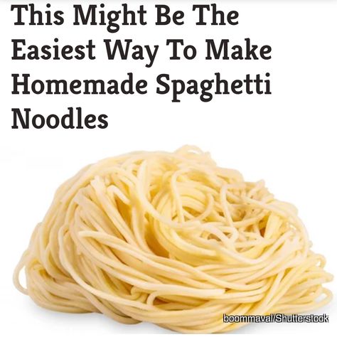 Homemade Spaghetti Noodles, Pasta Dough Recipes, Dinner Pasta, Whole Wheat Spaghetti, How To Make Spaghetti, Homemade Spaghetti, Spaghetti Noodles, Cooking Hacks, How To Make Sausage