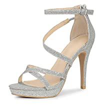 Quince Heels, Stiletto Heels Sandals, Silver Sparkly Heels, Homecoming Shoes, Glitter Stilettos, Silver Glitter Heels, Statement Clutch, Strappy High Heels Sandals, Nude High Heels