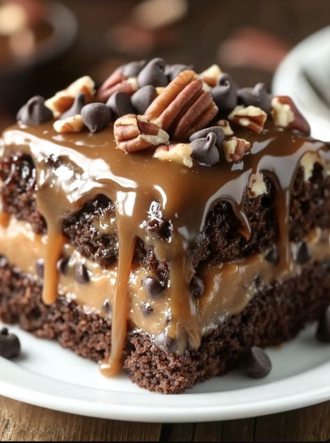 health meal, low carbs meals, keto meal Turtle Caramel Cake, Turtle Cake Recipe, Chocolate Turtle Cake Recipe, Chocolate Turtle Cake, Chocolate Turtle, Mouth Wrinkles, Rich Cake, Turtle Cake, Chocolate Turtles