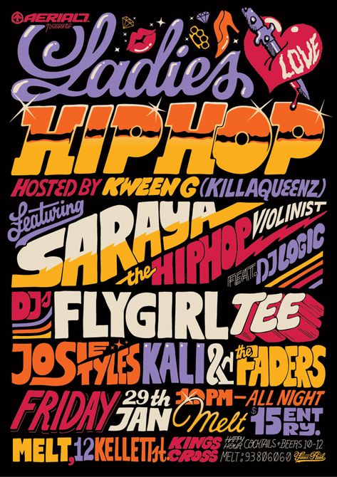 90s Graphic Design, Typography Posters, Gfx Design, Typography Served, Hip Hop Poster, New Retro Wave, Typography Poster Design, Concert Poster, Type Posters