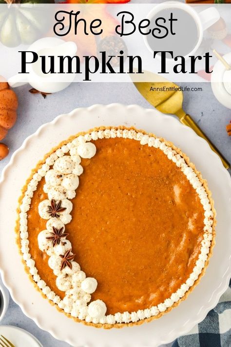 Best Pumpkin Tart Recipe | How to Make Pumpkin Tarts Recipe Easy, Pumpkin Tarts Recipe, Cookie Crust Recipe, Pumpkin Tart, Easy Tart Recipes, Pumpkin Tarts, Sugar Cookie Crust, Pumpkin Custard, Maple Pumpkin