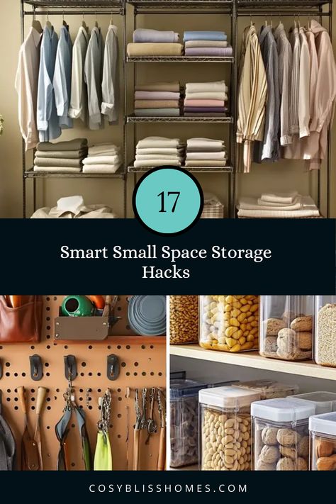 17 amazing storage ideas to help you tackle clutter in small spaces! From innovative rolling racks to clever hanging systems, discover unique solutions that make the most of limited room in your home. Get tips on how to organize every nook and cranny and maintain a tidy, functional living area. These practical hacks for maximizing space are ideal for apartments, small homes, or even crowded bedrooms. Start transforming your space today with these fun and creative storage ideas that will simplify your life! Space Saving Wall Storage, Designing Small Spaces, Organize Small Spaces, Creative Storage Ideas, Apartment Ideas Living Room, Earthy Living Room, Small Condo, Ways To Organize, Space Storage