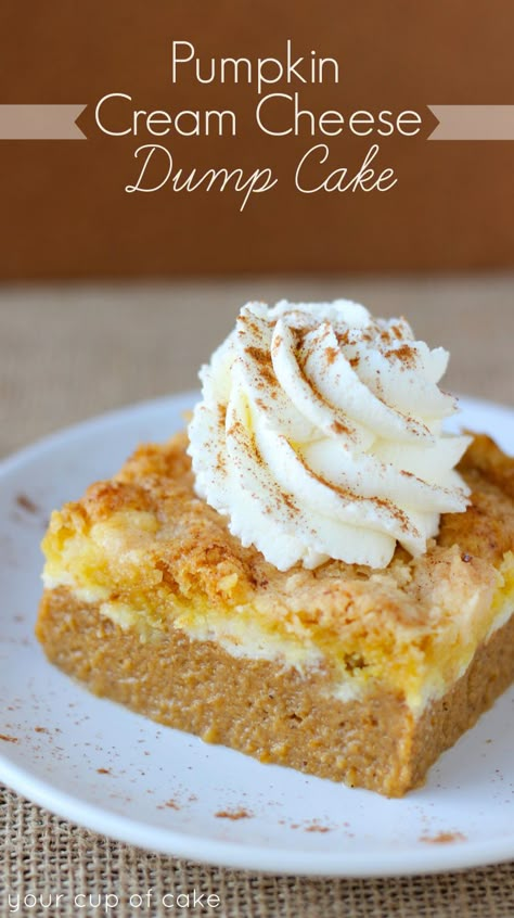 Pumpkin Cream Cheese Dump Cake (and how I got dumped) - from Your Cup of Cake Monster Guacamole, Guacamole Frankenstein, Appetizers Videos, Cream Cheese Dump Cake, Easiest Appetizers, Mexican Pinwheels, Ranch Pinwheels, Cup Of Cake, Flavored Butters