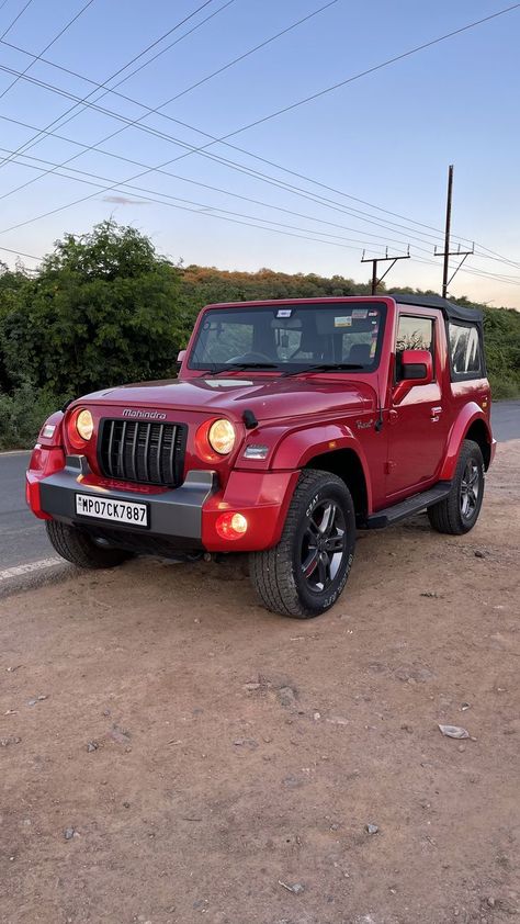 #RealLifeReview #MahindraThar #Cars #Mahindra #SUV #Thar #Red #Indian #Convertible #Compact #mHawk #4x4 #l4 #Turbo #MahindraTharConvertible #TharConvertible #SoftTop #ExploreTheImpossible #TheAllNewThar #RedRage #NamasteCar #drive #wallpaper #iphonewallpaper #tharwallpaper Drive Wallpaper, Thar Jeep, Akshay Kumar Style, Jeep Images, Mahindra Cars, Jeep Wallpaper, Jeep Photos, Red Jeep, Mahindra Thar