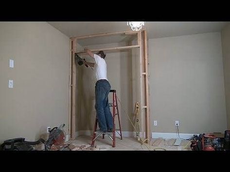 how to make a closet in a small bedroom - Yahoo Search Results Making A Wall Closet, Closet Frame Ideas, Adding A Closet To A Small Bedroom, How To Frame Out A Closet, How To Make A Wardrobe Closet, Diy Closet Wall How To Build, Diy Bedroom Closet Ideas How To Build, Build A Closet In A Small Room, Adding A Closet To A Room