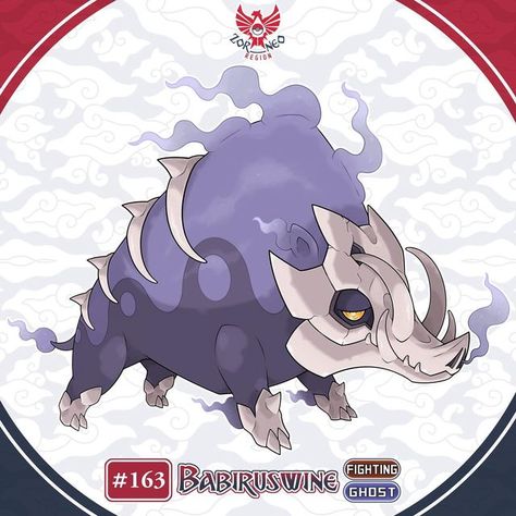 EJ on Instagram: "Your Tusglet has evolved after using Reckless Ram at least 100 times, into BABIRUSWINE, the Doomed Pig Pokemon! • Dex Entry: With each wins, its tusk continues to grow, which symbolises its fighting prowess. Its curving tusks eventually penetrate its skull, putting it in a momentary state of demise. This grants it sinister power that is beyond its physical body, turning it into a walking doom. • Signature Move: Doom Tusk (Ghost) - The user attacks by using its tusks that is imb Pig Pokemon, Pokemon Dex, Fossil Pokemon, Level 42, Mtg Altered Art, Pokemon Project, Pokemon Fusion Art, Ghost Pokemon, Pokemon Breeds